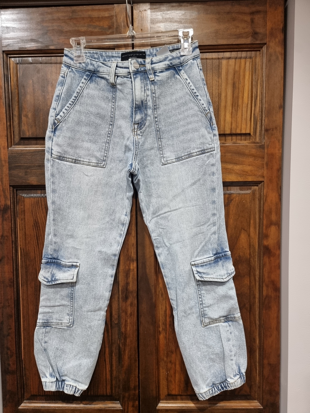 Sanctuary Denim ,Light Wash Brooklyn High Rise Jogger Cargo Pocket Women’s Jeans